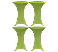 Mangloder - Set di 4 fodere elastiche per tavoli da 80 cm, verde mela, in poliestere e spandex, per ricevimenti, matrimoni, feste, protezione e tenuta su misura