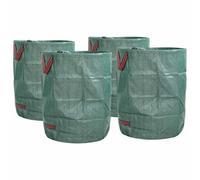 Mangloder - Set di 4 sacchi della spazzatura da giardino, in polipropilene, 66 x 66 x 83,5 cm, pieghevoli, resistenti agli strappi, impermeabili, con doppi manici per giardino, terrazza, riciclaggio e