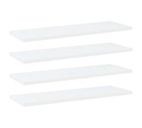Mangloder - Set di 4 scaffali per libri, in legno bianco, 60 x 20 x 1,5 cm, sistema di scaffalature da parete, supporto per libri, carico pesante, per riporre oggetti, soggiorno, ufficio