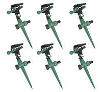 Mangloder - Set di 6 irrigatori a impulsi in POM, altezza totale 32 cm, picchetto da 15,5 cm, per prato, aiuola, serra, da 0 a 6 bar, portata fino a 20 m per un'irrigazione uniforme