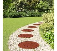 Mangloder - Set di 6 pietre per marciapiedi, diametro 44 x 2 cm, in gomma, antiscivolo, resistenti alle intemperie, per vialetti da giardino, terrazze, giardini, bordi del prato e esterni come pietra