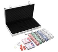 Mangloder - Set di gettoni da poker da 300 pezzi da 11,5 g, con valigetta in alluminio, per Texas Holdem Blackjack Roulette, gioco di società, serata di feste
