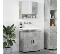 Mangloder - Set di mobili da bagno, 2 pezzi, in legno e metallo con specchio, 61 x 35 x 64 cm, armadietto a specchio 56 x 17 x 55 cm, montaggio a parete, per bagno e WC degli ospiti