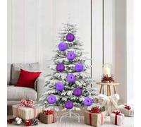 Mangloder - Set di palline di Natale XL, 9 pezzi, in plastica, viola, decorazione per albero di Natale, decorazione moderna, infrangibile, per interni ed esterni, Avvento, inverno