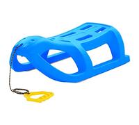 Mangloder Slittino blu per bambini, 80 x 39,5 x 25,5 cm, in polipropilene con pattini in acciaio, per gite sulla neve, slittino in pista, tempo libero, corda di trazione, pattini, adatta a partire dai