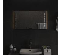 Mangloder Specchio da bagno a LED, 40 x 70 cm, in vetro, 4 mm, IP65, impermeabile, con porta USB e cavo da 1,5 m, montaggio a parete verticale o orizzontale, per bagno, trucco, corridoio e WC degli