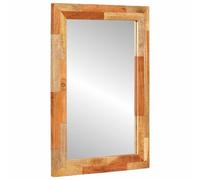Mangloder - Specchio da bagno in legno di mango massiccio, rovere Artisan, 50 x 70 x 2,5 cm, rettangolare, salvaspazio, montaggio a parete, design moderno per mobili da bagno e WC degli ospiti