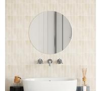 Mangloder Specchio da Parete 50cm Rotondo in Vetro, Specchio Decorativo Minimalista per Bagno, Camera da Letto, Soggiorno e Corridoio, Leggero, con Riflessione Chiaro e Facile Montaggio