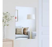 Mangloder Specchio da Parete Angolo Destro 80x60cm in Vetro Temperato Senza Cornice con Schiuma EVA Spessore 4mm per Bagno Camera da Letto Corridoio Soggiorno Riflesso Chiaro della Luce