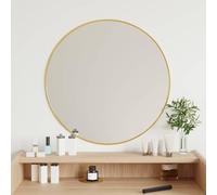 Mangloder Specchio da parete dorato, rotondo, 60 cm, in vetro e cornice in PVC, riflessione chiara, per bagno, camera da letto, corridoio, soggiorno, guardaroba e tavolo da toeletta, decorativo e