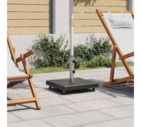 Mangloder Supporto per ombrellone in granito, 30 kg, quadrato, nero, arrotolabile con 4 ruote, fissaggio con 2 bulloni di bloccaggio, adattatore per palo da 38 a 48 mm, resistente alle intemperie, per