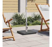 Mangloder - Supporto per ombrellone in granito nero, 28,5 kg, quadrato, tubo in acciaio inox con adattatore per palo da 38 e 48 mm, arrotolabile con 2 ruote, per giardino, balcone, terrazzo, esterno