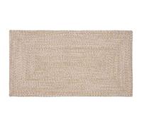 Mangloder Tappeto in iuta naturale e bianco, 60 x 110 cm, fatto a mano, facile da pulire, antiscivolo, per soggiorno, camera da letto, corridoio e cucina, con texture moderna