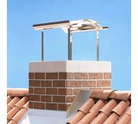 Mangloder - Tappo per camino in acciaio inox, 59,5 x 50 x 36,5 cm, lucido, accessorio per camino per esterni, resistente alle intemperie, durevole, adatto per giardino e terrazza, facile da montare