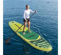 Mangloder - Tavola da SUP con sedile, 2 in 1, verde, 366 x 81 x 15 cm, per acqua, sport acquatici, allround, touring, yoga, stabile, portatile, gonfiabile, per adulti, con accessori