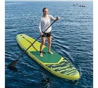 Mangloder - Tavola da SUP gonfiabile in PVC, verde, per fiume, lago e mare, per sport acquatici all'aperto, stabile e portatile, per principianti e famiglia