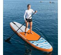 Mangloder - Tavola da SUP gonfiabile Triton, 366 x 81 x 15 cm, blu, con pagaia in alluminio, pinna, pompa, guinzaglio, borsa, ideale per acqua, lago, fiume, mare, tempo libero, yoga, allenamento