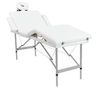 Mangloder Tavolino da massaggio pieghevole con telaio in alluminio bianco crema, regolabile in altezza, portatile e leggero, adatto per spa, pratica, studio, trattamento Reiki e applicazioni mobili