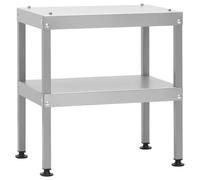 Mangloder Tavolo per Forno Affumicatore in Acciaio Zincato 40 x 28 x 44,5 cm con 2 Ripiani Gambe Regolabile in Altezza per Barbecue, Rostiere, Plancha, Raclette, Indoor Outdoor Party e Campeggio