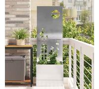 Mangloder - Telo frangivista da giardino, argento, 50 x 150 cm, in acciaio inox opaco, intarsio decorativo, per terrazza e giardino, resistente alle intemperie, moderno protezione dal vento per una