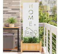 Mangloder - Telo frangivista da giardino, bianco, in acciaio laminato a freddo, opaco, 50 x 1,7 x 140 cm, intarsio decorativo, per terrazza ed esterni, facile da pulire e coprente