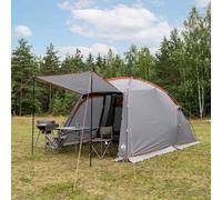 Mangloder - Tenda a tunnel, grigio e arancione, 361 x 235 x 147 cm, impermeabile, con aste e zanzariera per famiglie, campeggio, trekking, festival all'aperto