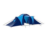 Mangloder Tenda da Campeggio per 9 Persone Blu Scuro e Blu con 3 Cabine, Zanzariera Traspirante, Poliestere Impermeabile, Capanno e Pali per Trekking, Famiglie, Outdoor e Festival