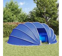 Mangloder - Tenda da piscina a cupola in poliestere 185T con rivestimento in PU, 538 x 440 x 204 cm, colore azzurro, resistente alle intemperie, con porte arrotolabili con cerniera, per piscina da
