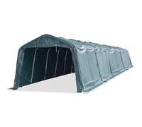 Mangloder - Tenda per pascolo in PVC 550 g/m², 3,3 x 16 m, verde scuro, resistente alle intemperie, per animali da allevamento, stalla, pascoli, pecore, cavalli, mucche, robusto telaio in acciaio