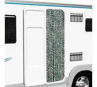Mangloder Tenda Verde Bianco 56x185cm in Ciniglia Leggero e Silenzioso per Porta Balcone Porta della Terrazza Camera da Letto Cucina Senza Foratura Rimovibile e Impermeabile