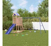 Mangloder - Torre da gioco in legno massiccio Douglasie con scivolo, altalena, scaletta per bambini, da giardino, resistente alle intemperie, stabile, con sabbiera e tetto, adatta per bambini dai 3