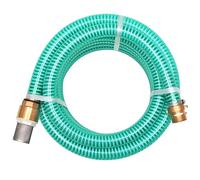 Mangloder Tubo di aspirazione con connettori in ottone, lunghezza 4 m, diametro interno 25 mm, verde con valvola a pedale e setaccio, per impianto idrico domestico, pompa da giardino, filtro