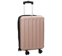Mangloder - Valigia con serratura, 55 pezzi, in ABS, rigida, bagaglio da viaggio, per vacanze, lavoro, aereo, treno, auto, hotel, campeggio, organizer per vestiti, scarpe, oro rosa, 20 Zoll, Trolley