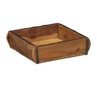 Mangloder Vassoio in legno massiccio riciclato marrone, 31 x 29 x 10 cm, opaco, rettangolare, per interni ed esterni, decorazione e servizio, durevole e salvaspazio
