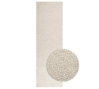 Mangloder ZIZUR - Tappeto effetto iuta, in polipropilene, resistente ai raggi UV, antiscivolo, per interni, esterni, balcone, soggiorno, camera da letto, corridoio, cucina, colore: crema, 80 x 250 cm