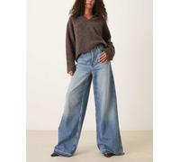 Mango - Aba - Jeans con fondo ampio blu con fondo a contrasto 42