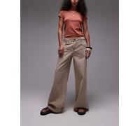 Mango - Annie - Jeans a fondo super ampio lavaggio marrone 44