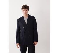 Mango - Blazer da abito doppiopetto slim blu navy in coordinato 50