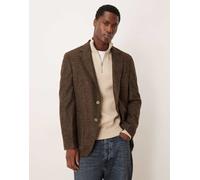 Mango - Blazer in tweed misto lana marrone scuro 46