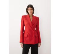 Mango - Blazer premium con spalle pronunciate color rosso intenso L