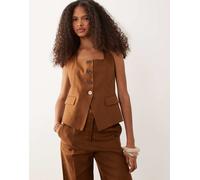 Mango - Boreli - Gilet marrone allacciato al collo in coordinato XL