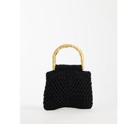 Mango - Borsa a mano in maglia nera-Nero No Size