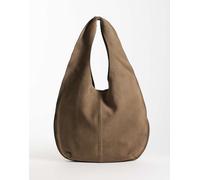 Mango - Borsa a sacco da spalla in camoscio 100% marrone No Size