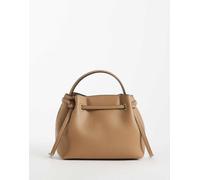 Mango - Borsa a secchiello morbida in pelle sintetica color latte-Marrone No Size