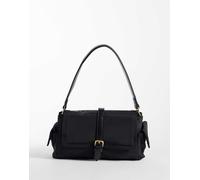 Mango borsa a spalla con dettaglio fibbia nera-Nero No Size