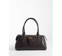 Mango - Borsa da spalla color cioccolato con fibbia-Marrone No Size