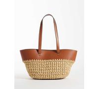 Mango - Borsa da spalla grande intrecciata beige-Neutro No Size