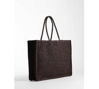 Mango - Borsa da spalla intrecciata marrone No Size