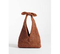 Mango - Borsa rossa con perline e nodo-Rosso No Size