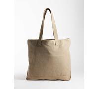 Mango borsa shopper in cotone al 100% color cuoio-Neutro No Size